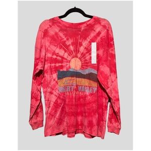 DESERT VALLEY TIE DYE HAND DYED LONG SLEEVE UNISEX GRAPHIC TEE